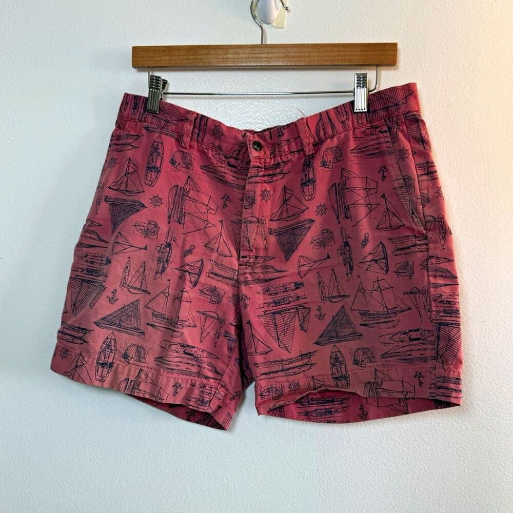 Polo Ralph Lauren Men’s Shorts Size 34 Pink Nautical Sailboat Print Cotton